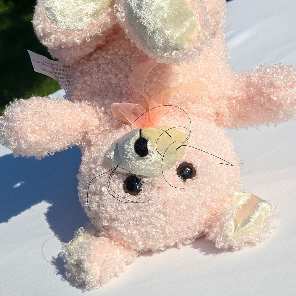Sold -Plush Soft Pink Dusty Rose Mouse by Proud Toy Sweet Xtra Soft Shaggy Curly